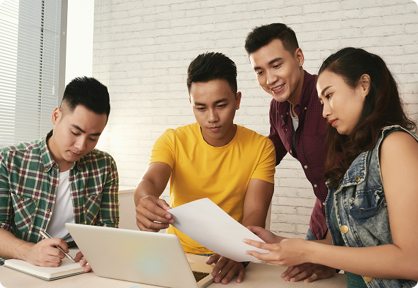 Students studying